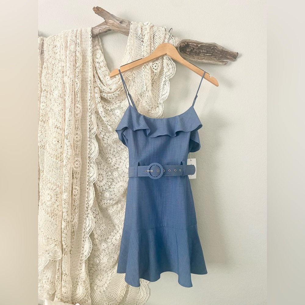 LOVERS AND FRIENDS | Jacquie Mini Dress in Chambray Blue M